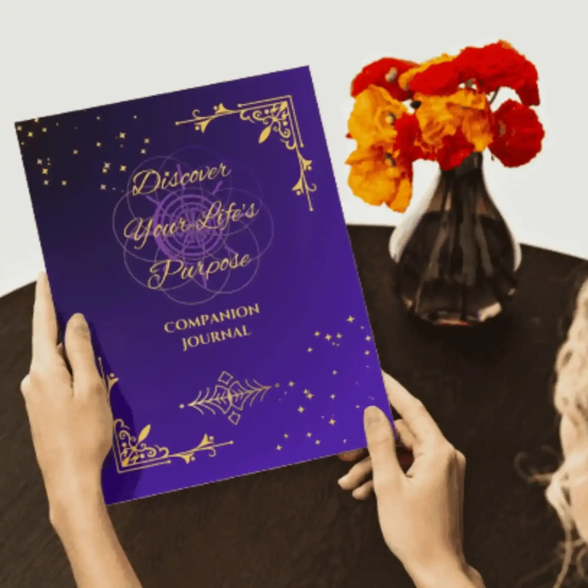 Discover Your Purpose Companion Journal Companion Journal (holding closed book)