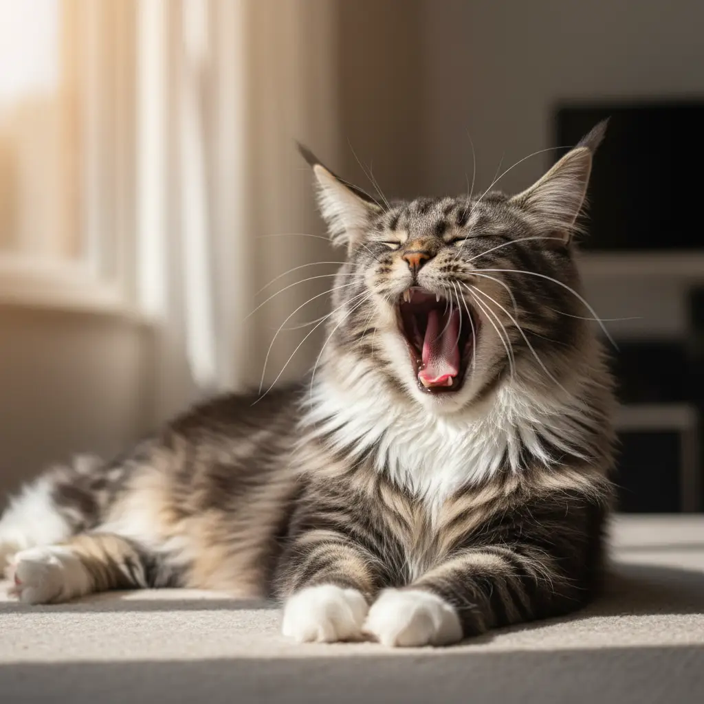 Why You’re Always Tired (Even When You’re Doing Everything Right) Cute cat yawning showing why you’re always tired and struggling with low energy